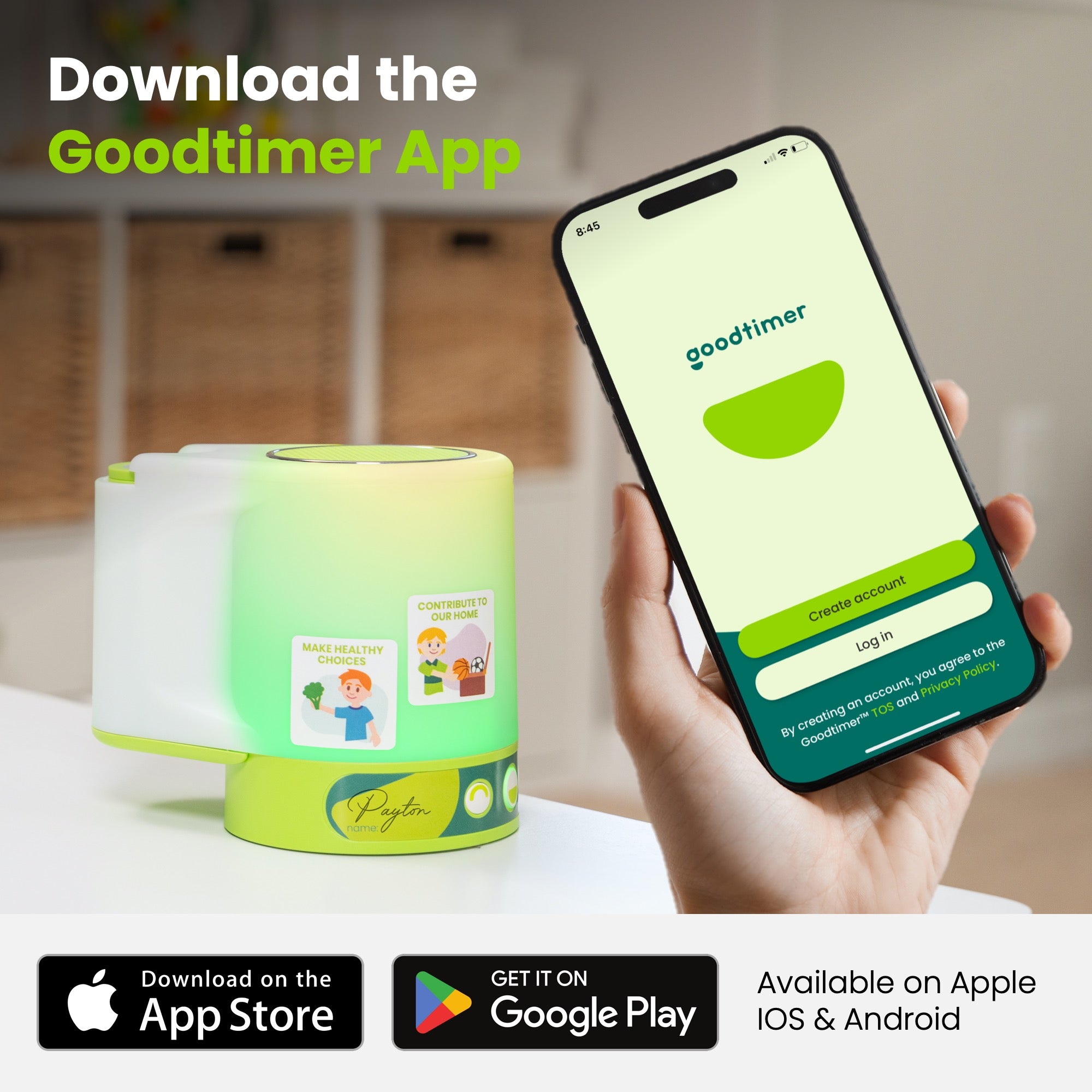 Download the Goodtimer mobile app for IOS and Android