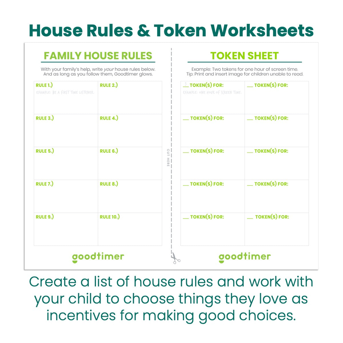 Goodtimer House Rules and Token Worksheets